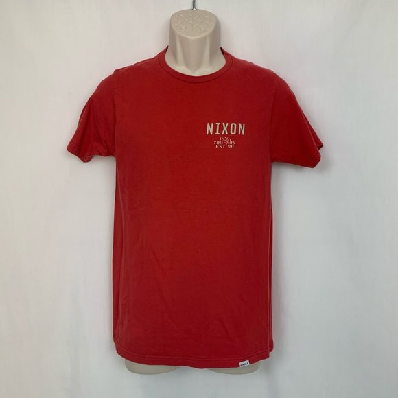Nixon Men's Short Sleeve T-Shirt Size Small Red - Picture 1 of 8